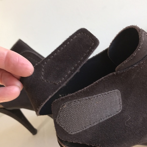 Pedro Garcia stilletto Heel sz 38.5 open toe back strap brown suede cork footbed - Picture 8 of 12